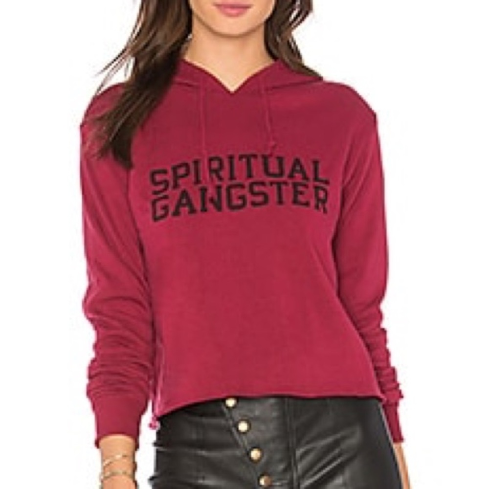 Spiritual Gangster Maroon Hoodie- Medium